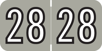 2028 Gray Year Labels - Box Inch, 500 Labels