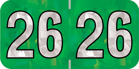 2026 Green Year Labels - GREEN Inch, 500-Labels