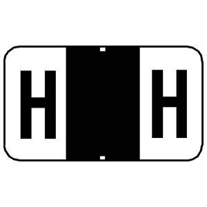 Tabbies 71528 - JETER 5800, 7100, 7200 COMPATIBLE ALPHA 71520 LABEL SERIES, 1" ALPHA LABEL 'H, BLACK, 15/16"H x 1-5/8"W, 252/PACK