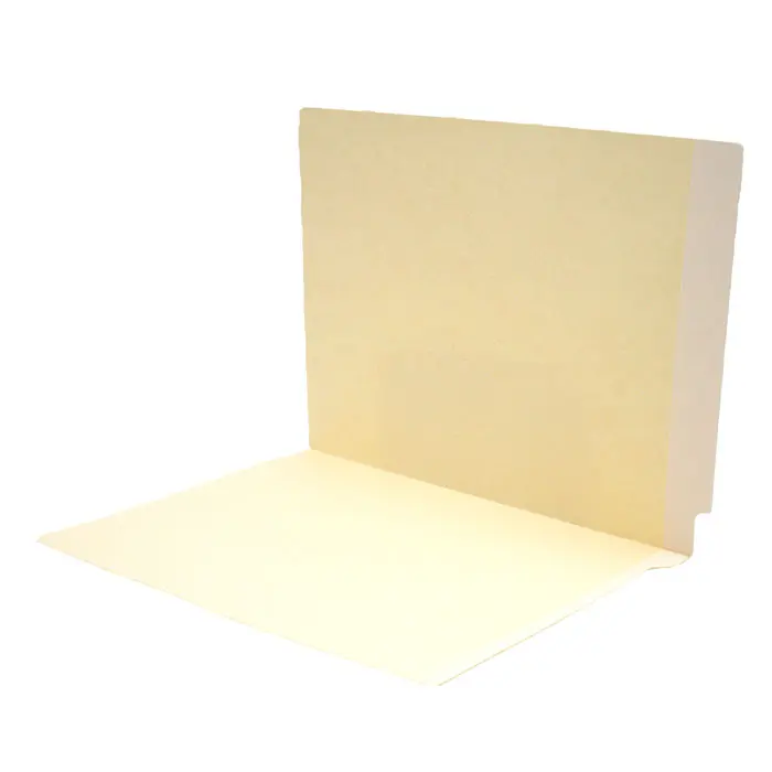 Manila File Folders with White Color Stripe on End Tab -Letter Size - 11 Pt. Stock - Two Ply Tab - 100