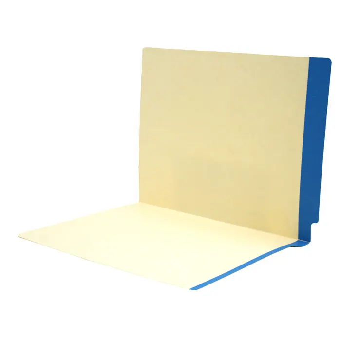 Manila File Folders with Blue Color Stripe on End Tab -Letter Size - 11 Pt. Stock - Two Ply Tab - 100