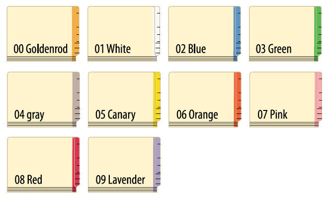 Manila File Folders with Goldenrod Color Stripe on End Tab -Letter Size - 11 Pt. Stock - Two Ply Tab - 100