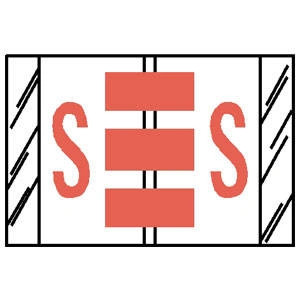 Tabbies 84119 - TAB PRODUCTS COMPATIBLE ALPHA 84100 LABEL SERIES, 1" ALPHA TAB 'S', PINK, 1"H x 1-1/2"W, 100/PACK