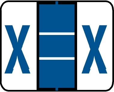 A-Z Labels Tab Compatible 1" Kimdura 'X' BLUE - 250/Pkg