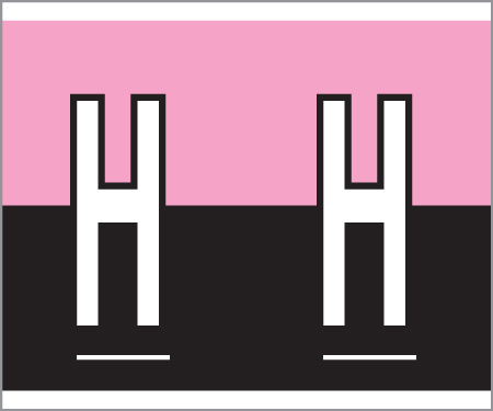 A-Z Labels Kardex PSF 139 Compatible 1-1/4" 'H' PINK/BLACK - 210/Pkg
