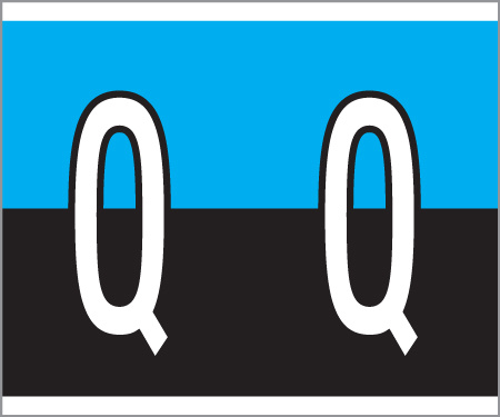 A-Z Labels Kardex PSF 139 Compatible 1-1/4" 'Q' BLUE/BLACK - 210/Pkg