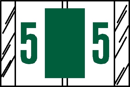 0-9 Labels Col'R'Tab 1" '#5' DK GREEN
(Tab Compatible) - 500/Roll