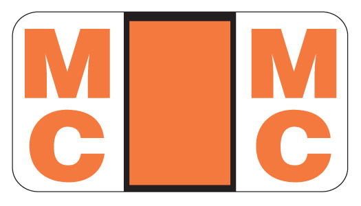 A-Z Labels POS Laminated Compatible 15/16" 'MC' ORANGE - 500/Roll