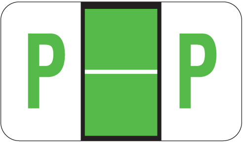 A-Z Labels POS Laminated Compatible 15/16" 'P' GREEN - 500/Roll