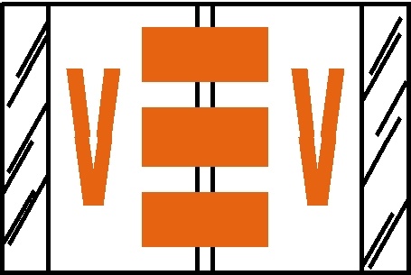 A-Z Labels Col'R'Tab 1" 'V' DK ORANGE
(Tab Compatible) - 500/Roll