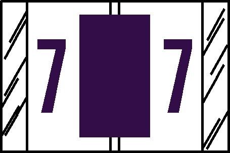 0-9 Labels Col'R'Tab 1" '#7' PURPLE
(Tab Compatible) - 500/Roll