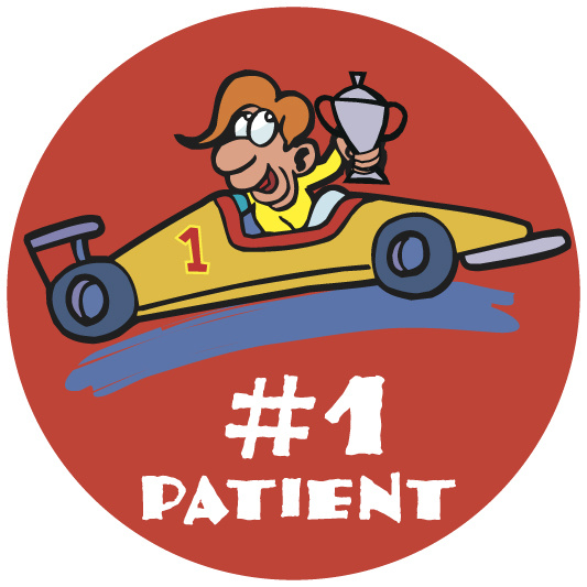 Children's Sticker Labels 1-3/4" '#1 PATIENT' CAR - 100/Roll