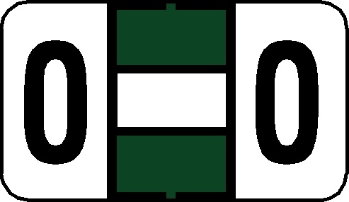 A-Z Labels Jeter Compatible 15/16" 'O' DK GREEN - 240/Pkg