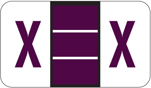 A-Z Labels POS Laminated Compatible 15/16" 'X' PURPLE - 500/Roll
