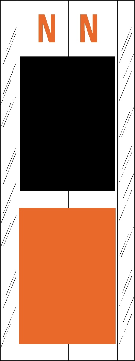 A-Z Labels Col'R'Tab 4" 'N' BLACK/ORANGE
(Acme Visible Compatible) - 100/Pkg