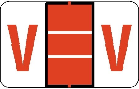 A-Z Labels Tab Compatible 1" 'V' DK ORANGE - 252/Pkg