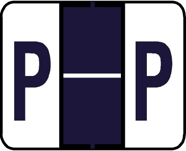 A-Z Labels Tab Compatible 1" Kimdura 'P' PURPLE - 250/Pkg