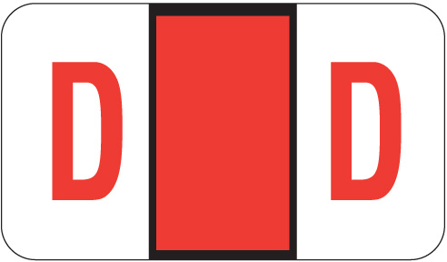 A-Z Labels POS Laminated Compatible 15/16" 'D' RED - 500/Roll