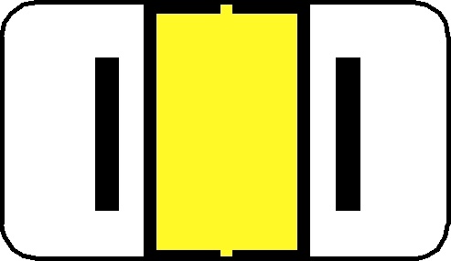 A-Z Labels Jeter Compatible 15/16" 'I' YELLOW - 252/Pkg