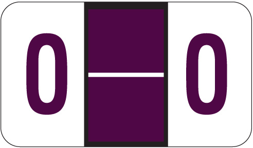 A-Z Labels POS Laminated Compatible 15/16" 'O' PURPLE - 500/Roll