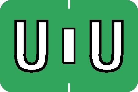 A-Z Labels Colwell Compatible 1" 'U' LT GREEN - 240/Pkg