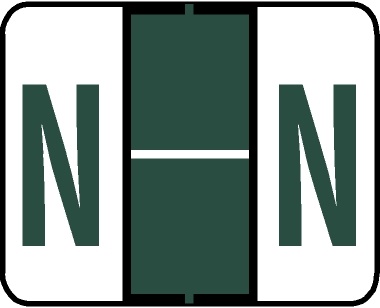 A-Z Labels Tab Compatible 1" Kimdura 'N' DK GREEN - 250/Pkg