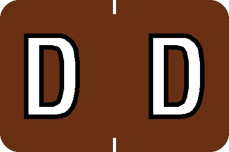 A-Z Labels Colwell Compatible 1" 'D' BROWN - 240/Pkg