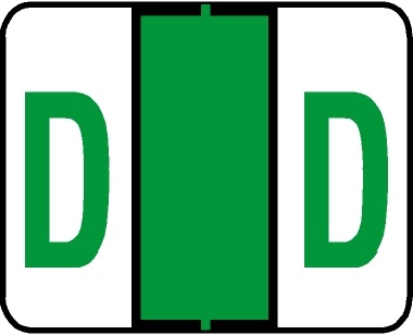 A-Z Labels Tab Compatible 1" Kimdura 'D' LT GREEN - 250/Pkg
