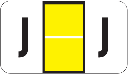A-Z Labels POS Laminated Compatible 15/16" 'J' YELLOW - 500/Roll