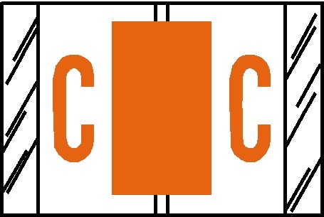 A-Z Labels Col'R'Tab 1" 'C' DK ORANGE
(Tab Compatible) - 500/Roll