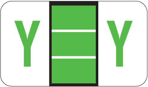 A-Z Labels POS Laminated Compatible 15/16" 'Y' GREEN - 500/Roll