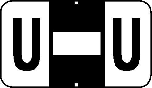 A-Z Labels Jeter Compatible 15/16" 'U' BLACK/WHITE - 240/Pkg