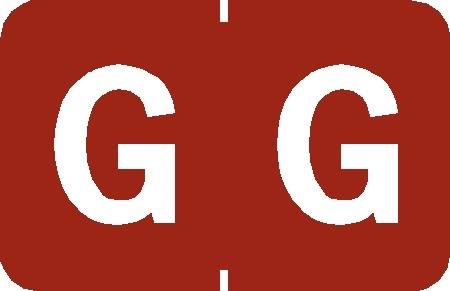 A-Z Labels TABBIES 1" 'G' RED - 500/Roll