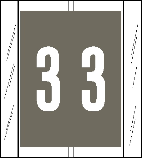 0-9 Labels Col'R'Tab 
1-2/3" '#3' GRAY
(SFI Compatible) - 500/Roll