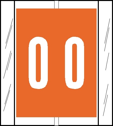 0-9 Labels Col'R'Tab 
1-2/3" '#0' ORANGE
(SFI Compatible) - 500/Roll