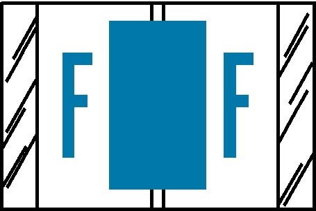 A-Z Labels Col'R'Tab 1" 'F' BLUE
(Tab Compatible) - 100/Pkg