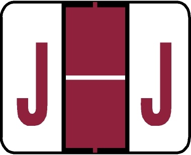 A-Z Labels Tab Compatible 1" Kimdura 'J' RED - 250/Pkg