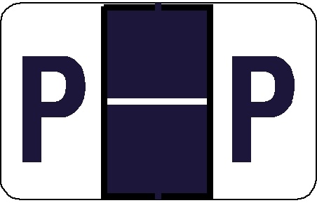 A-Z Labels Tab Compatible 1" 'P' PURPLE - 252/Pkg