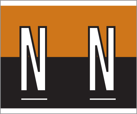 A-Z Labels Kardex PSF 139 Compatible 1-1/4" 'N' BROWN/BLACK - 210/Pkg