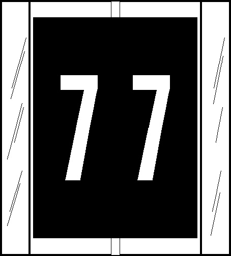 0-9 Labels Col'R'Tab 
1-2/3" '#7' BLACK
(SFI Compatible) - 500/Roll
