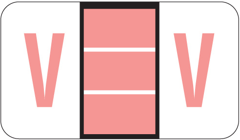 A-Z Labels POS Laminated Compatible 15/16" 'V' PINK - 500/Roll
