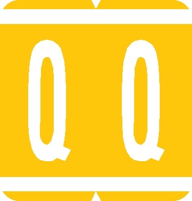 A-Z Labels GBS/VRE Compatible 1-5/16" 'Q' YELLOW - 200/Pkg