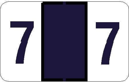 0-9 Labels Tab Compatible 1" '#7' PURPLE - 500/Roll