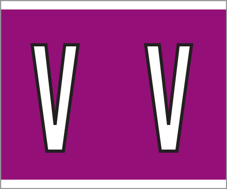 A-Z Labels Kardex PSF 139 Compatible 1-1/4" 'V' VIOLET - 210/Pkg