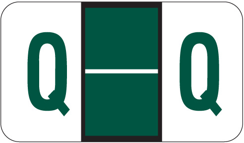 A-Z Labels POS Laminated Compatible 15/16" 'Q' DK GREEN - 500/Roll