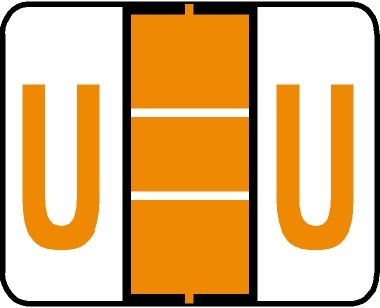 A-Z Labels Tab Compatible 1" Kimdura 'U' LT ORANGE - 250/Pkg