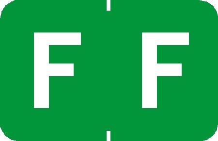 A-Z Labels TABBIES 1" 'F' LT GREEN - 500/Roll