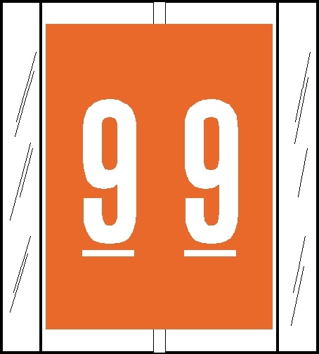 0-9 Labels Col'R'Tab '#9' ORANGE
1-2/3" (Acme Visible Compatible) - 500/Roll