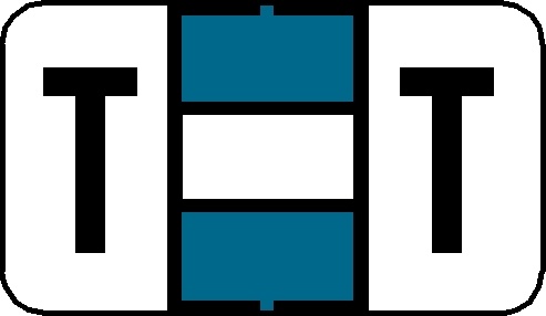 A-Z Labels Jeter Compatible 15/16" 'T' LT BLUE - 240/Pkg