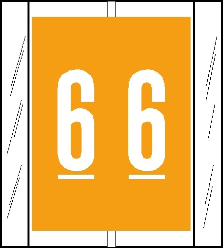 0-9 Labels Col'R'Tab 
1-2/3" '#6' YELLOW
(SFI Compatible) - 500/Roll